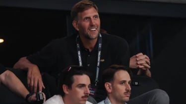 Dirk Nowitzki verfolgte das WM-Halbfinale von der Tribüne.